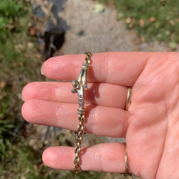 Beautiful Estate 14k Panther-link Diamond crisscross Bracelet - Picture 3 of 7